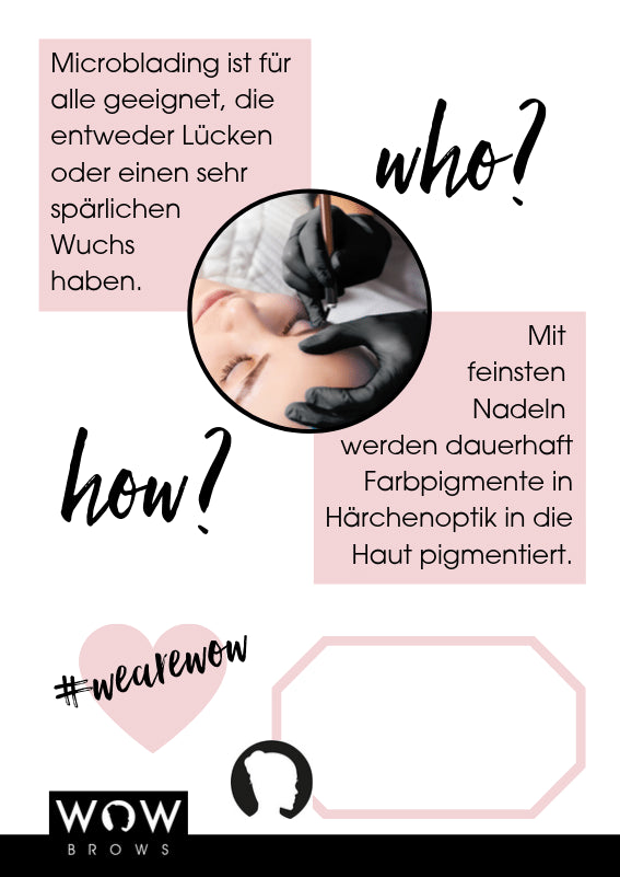 WOWbrows Microblading Flyer für Endkunden Rückseite