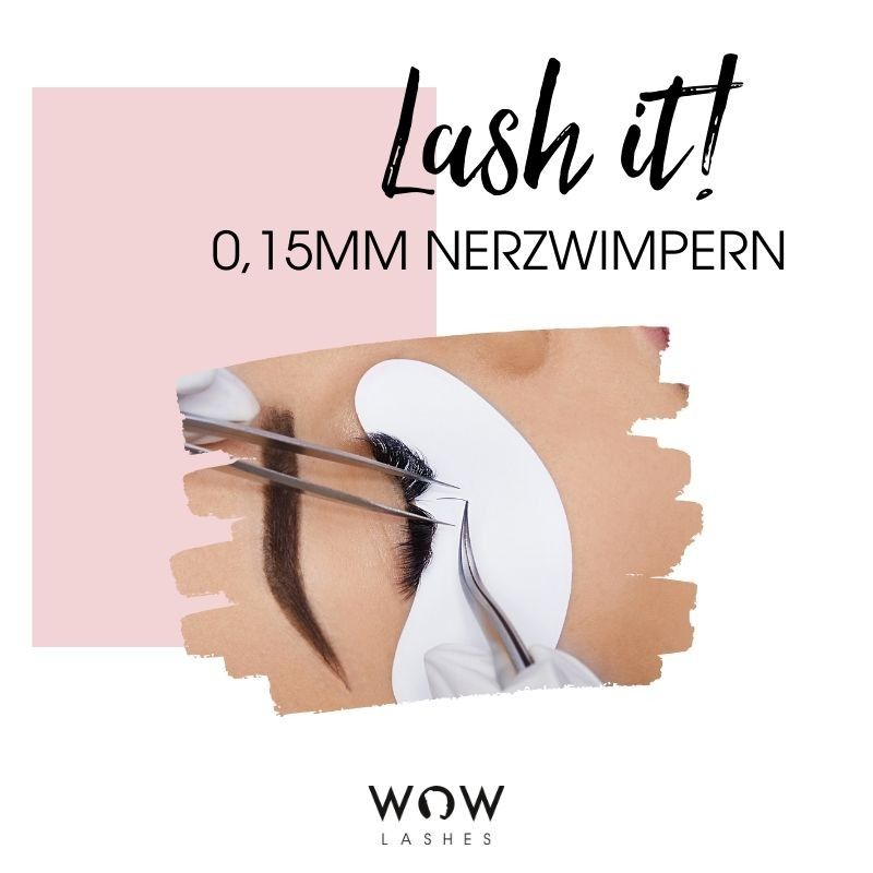 Nerzwimpern 1:1 Technik, 0,15mm,  D Curl