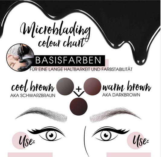 Farbkarte für WOWbrows Microblading Pigmente